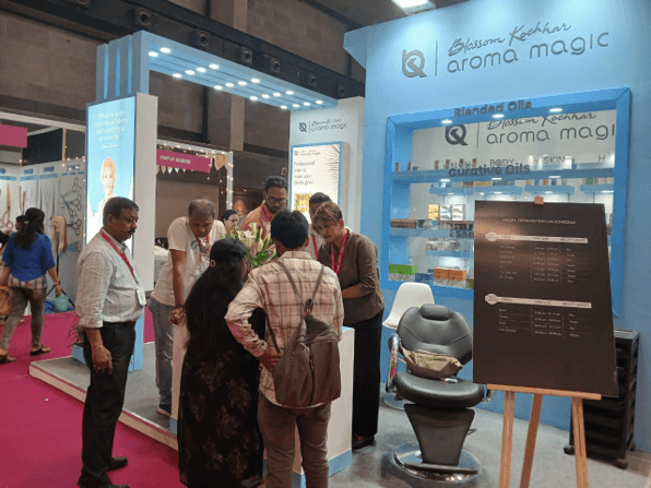 Fintech exhibition stall setup by TriangularDots