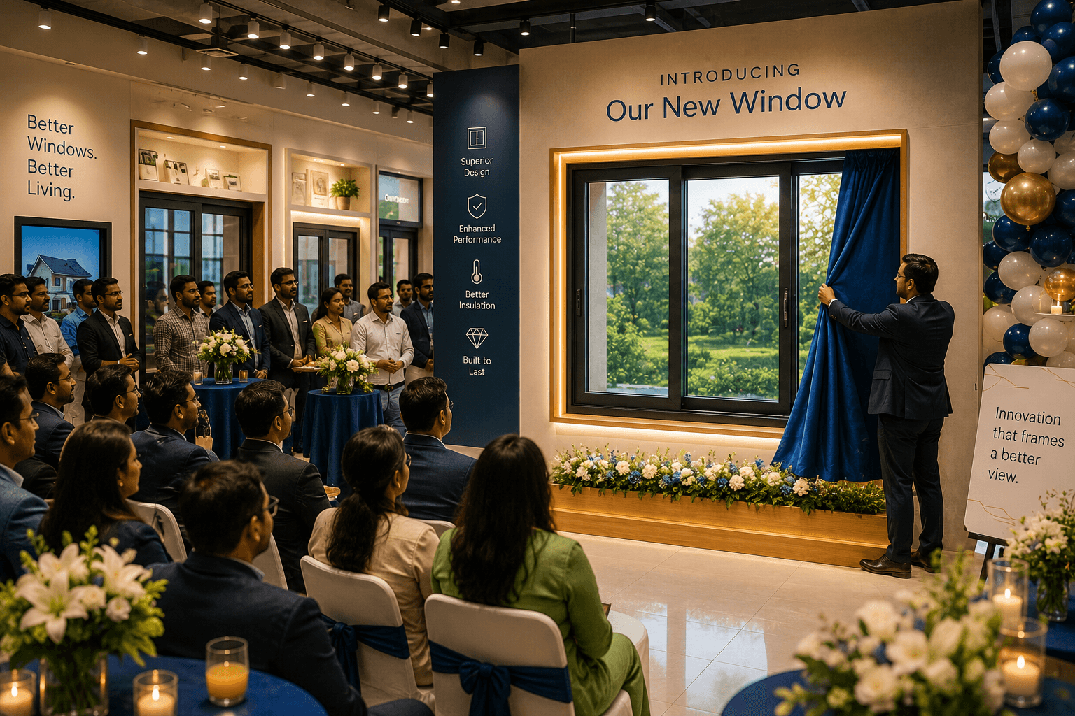 New product reveal inside an Exclusive Brand Outlet during a retail launch